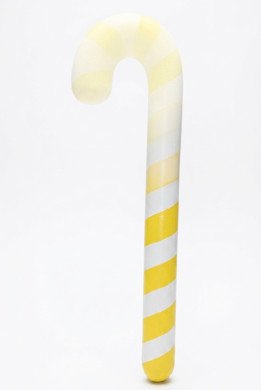 Decorative figure designed as colorful yellow white lollipop 146cm