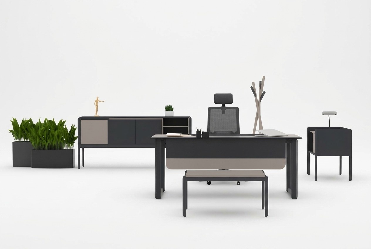 Home Office Set Desk Office Cabinet Chest of Drawers Coffee Table Anthracite