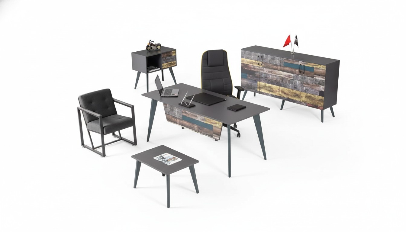 Study set complete office furniture desk office cabinet luxury