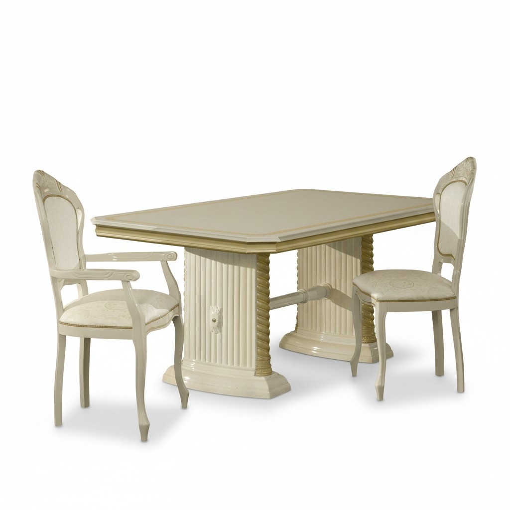 Style Dining Table Real Wood Classic Designer Tables Italian Furniture