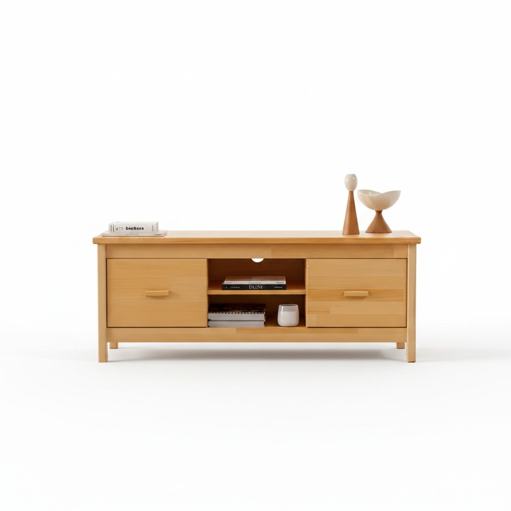 Stylish beige TV stands drawers chest designer wooden lowboard
