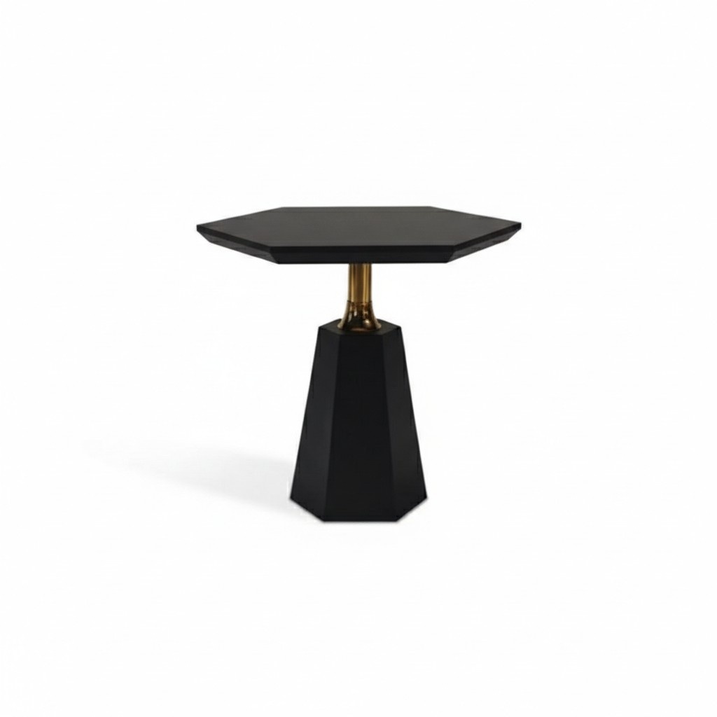 Chic black hexagonal side table living room coffee table table
