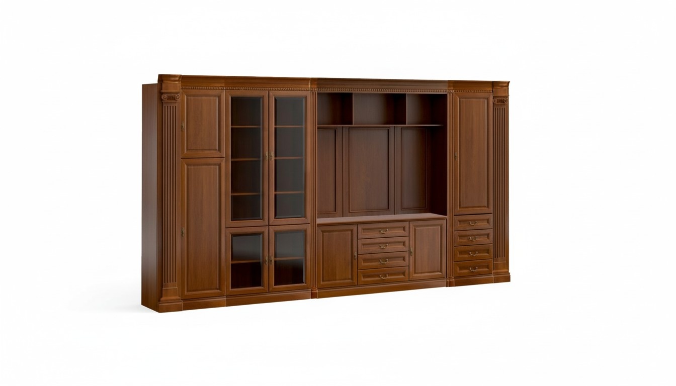 Stylish Brown Office Cabinet Designer Corner Cabinets Wooden Furniture