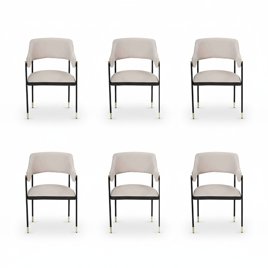 Stylish chair dining chair White 6x chairs kitchen chair armchair luxury