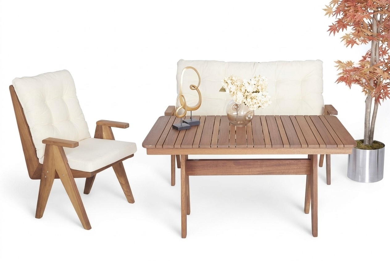 Stylish complete garden furniture sofa 3-seater armchair seating furniture dining table