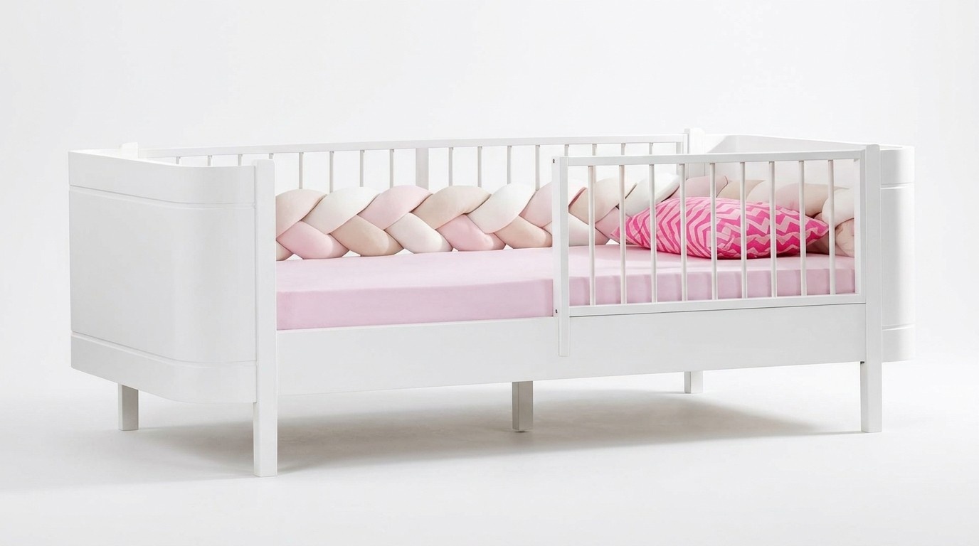 Stylish children\'s bed white bed children\'s room children\'s room furniture wood new