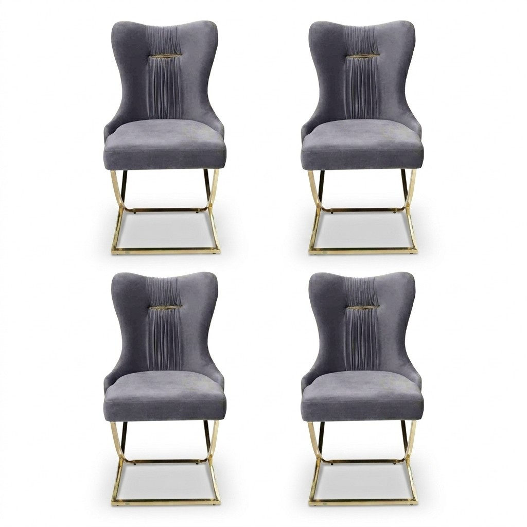 Stylish dining room 4x chairs luxury armchair chair gray armchair living room furniture new