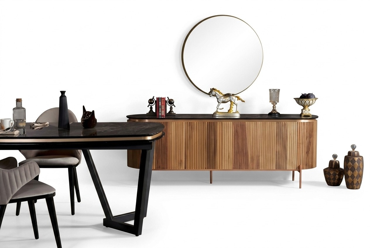 Stylish dining room set Consists of sideboard and mirror Novelty 2 pcs.
