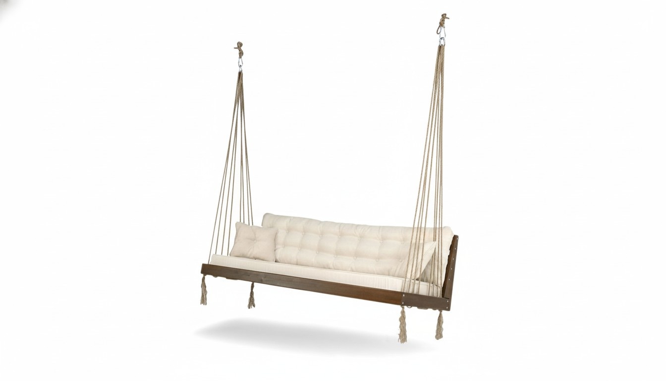 Stylish hanging sofa designer garden furniture terrace wood upholstered sofa