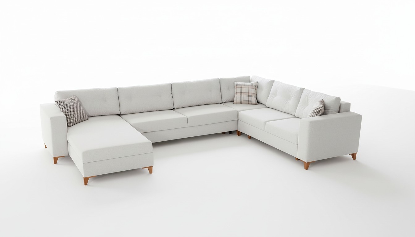 Stylish living room U-shape sofa designer corner sofa luxury elegant couches