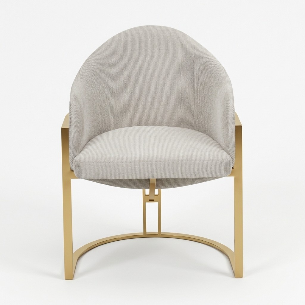 Stylish upholstered dining chair metal kitchen chair white modern new