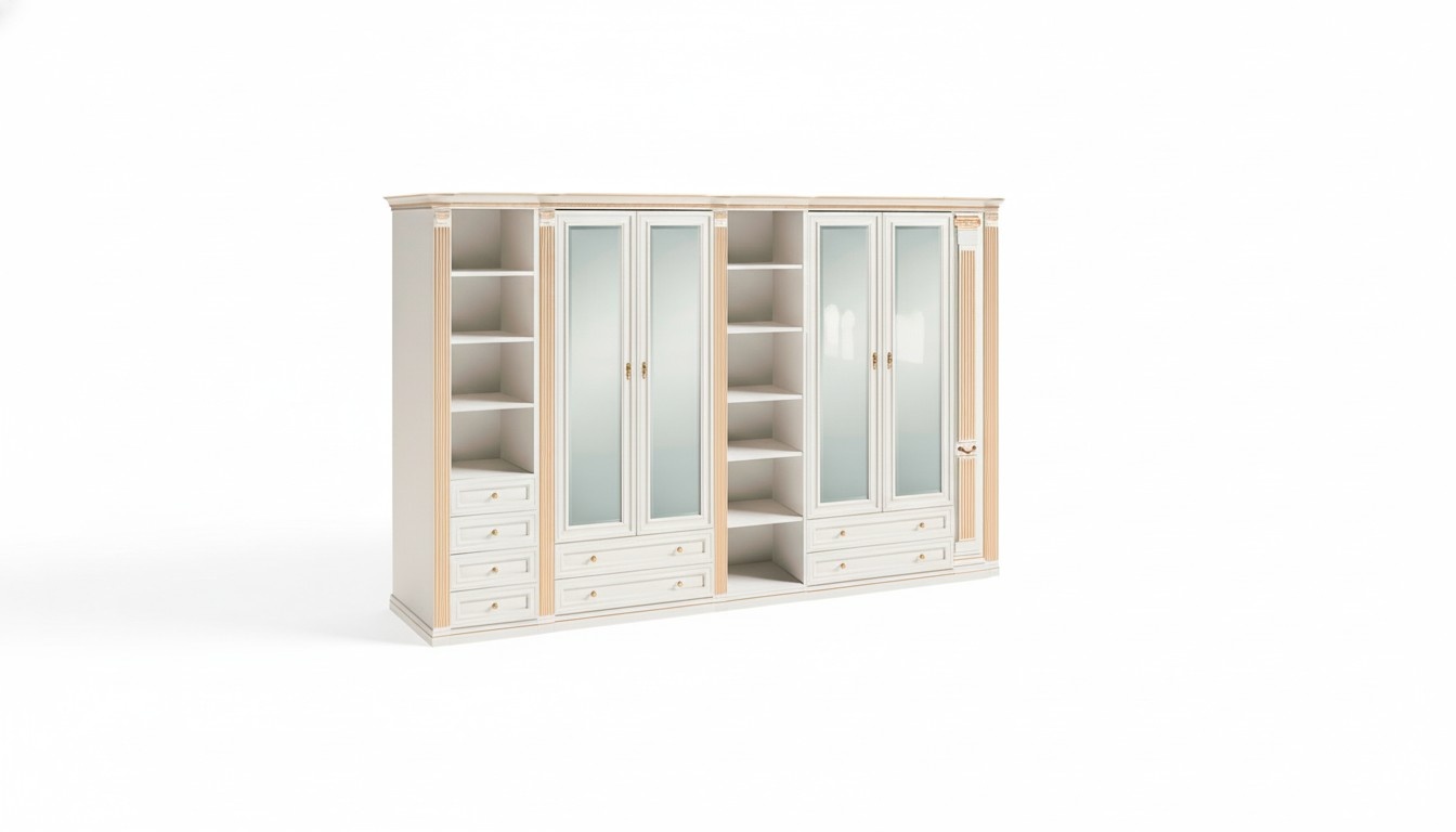 Stylish white bedroom wardrobe storage large cupboard