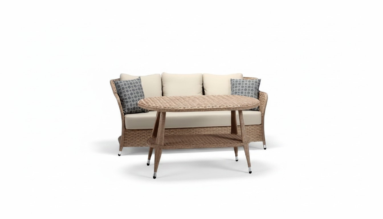 Sofa set 3-seater coffee table sofas three-seater rattan table luxury modern