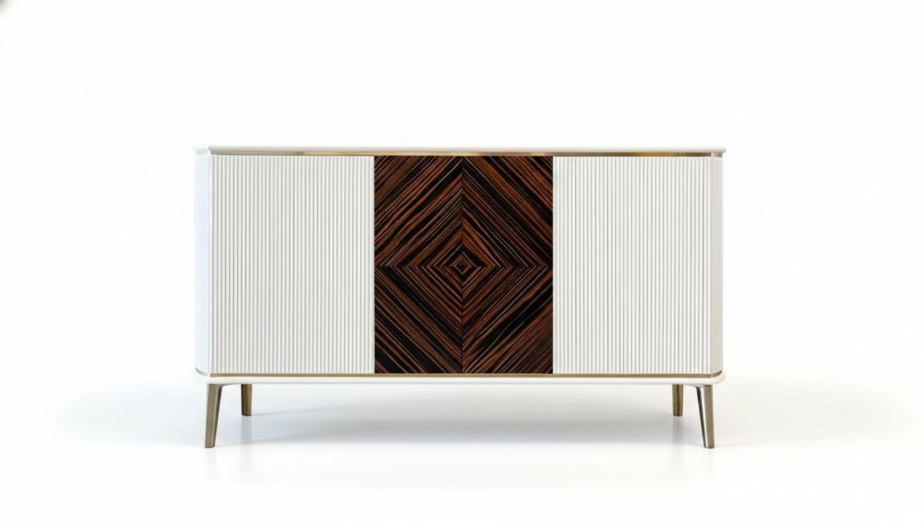 TV lowboard luxury white RTV stand living room modern design wood furniture