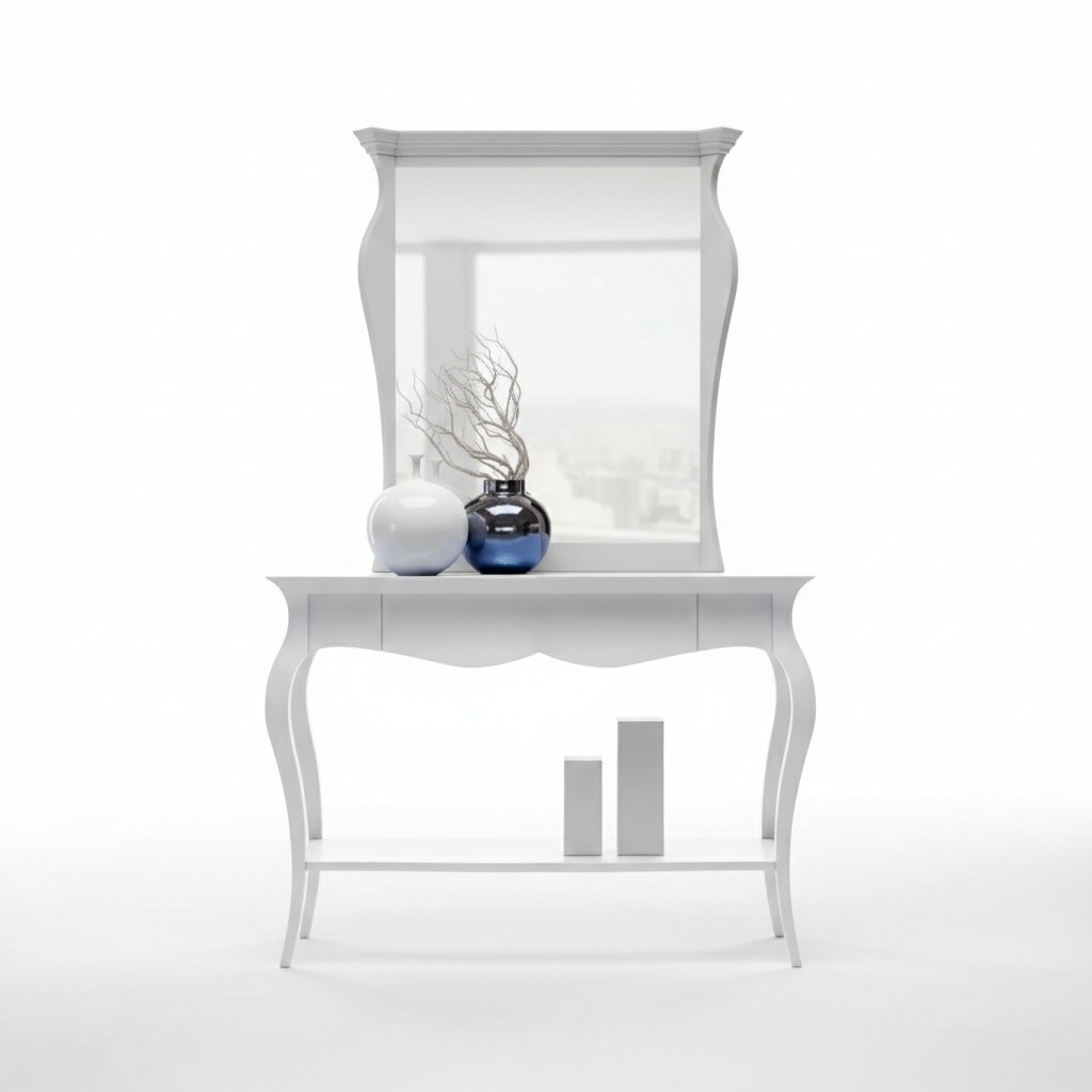 Table Classic Console Mirror White Dressing Table Bedroom
