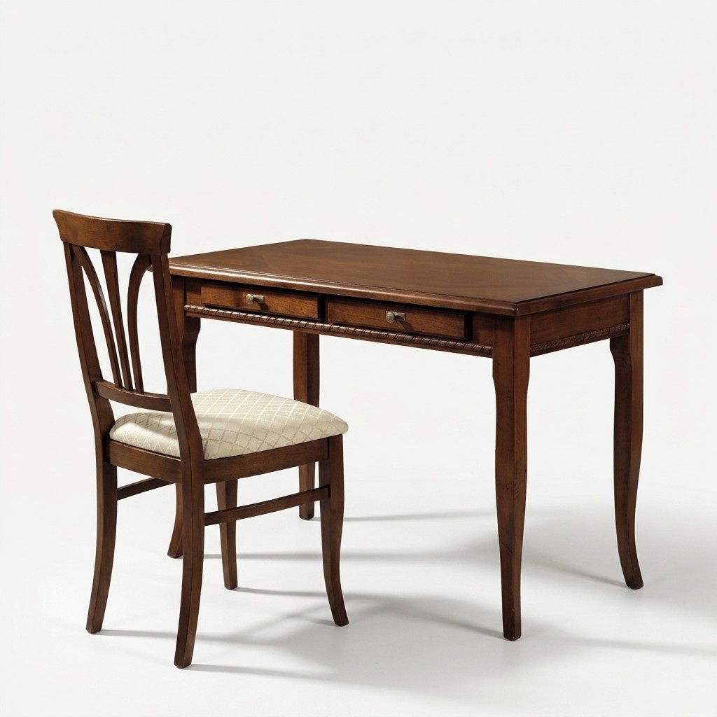 2pcs Table Desk Secretary Desks Italian Furniture Chair Set Office