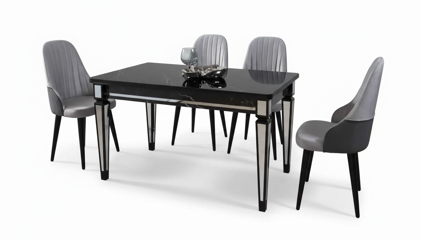 Table Dining Table Furniture Dining Set Dining Set Table 4x Chairs 5pcs.