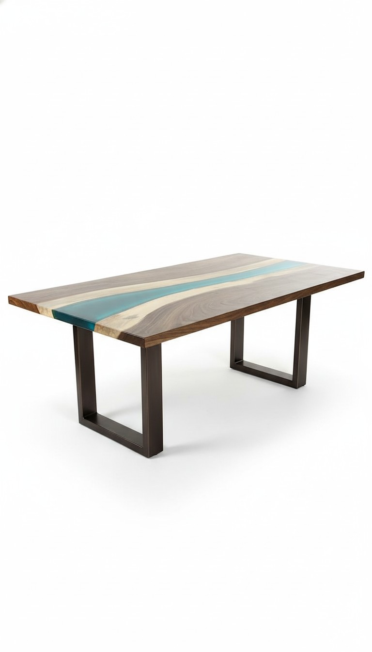 table dining table epoxy resin epoxy real wood solid design furniture 240x100