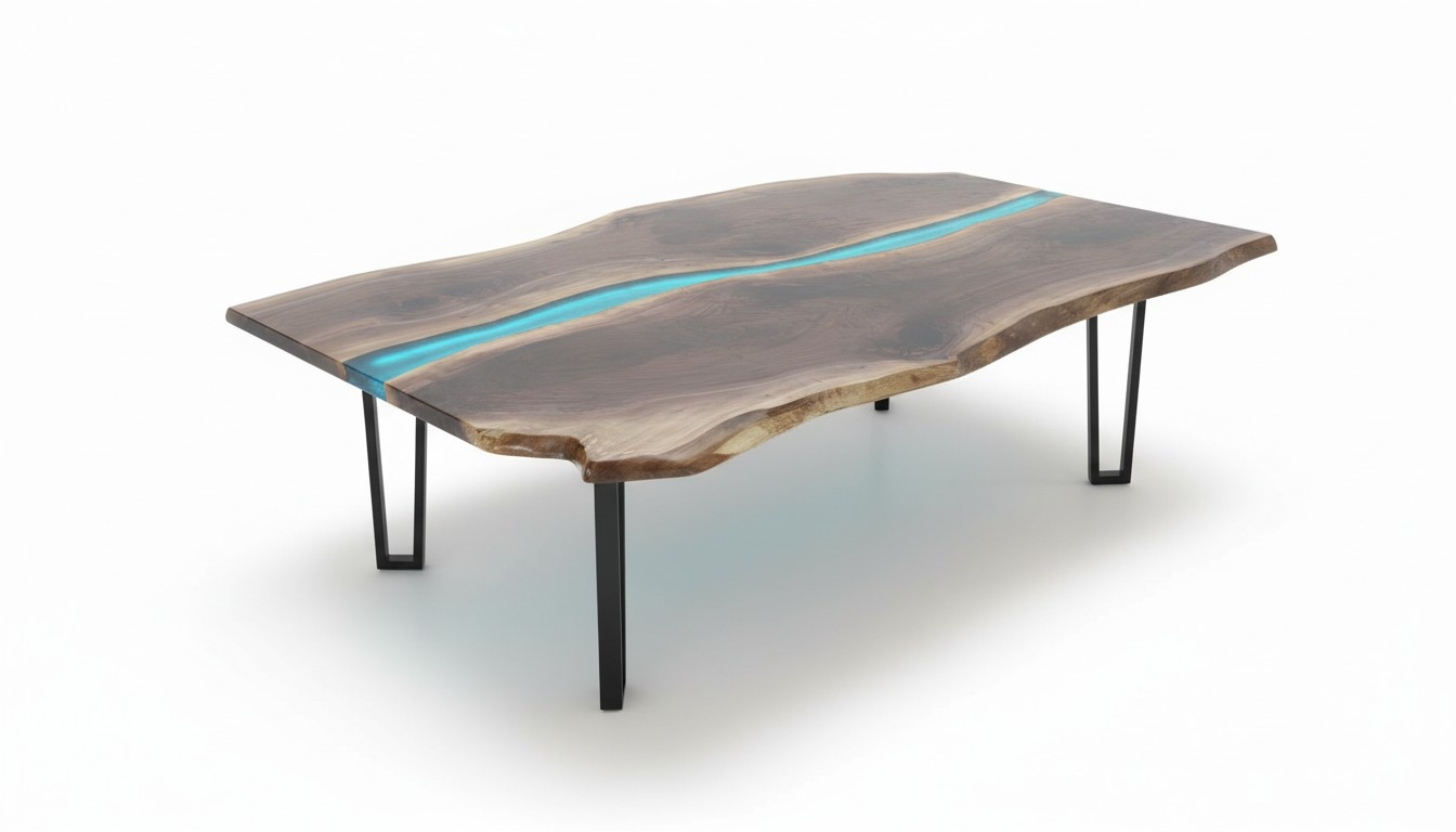 Table dining table tables epoxy resin epoxy solid design furniture 240x100 real wood