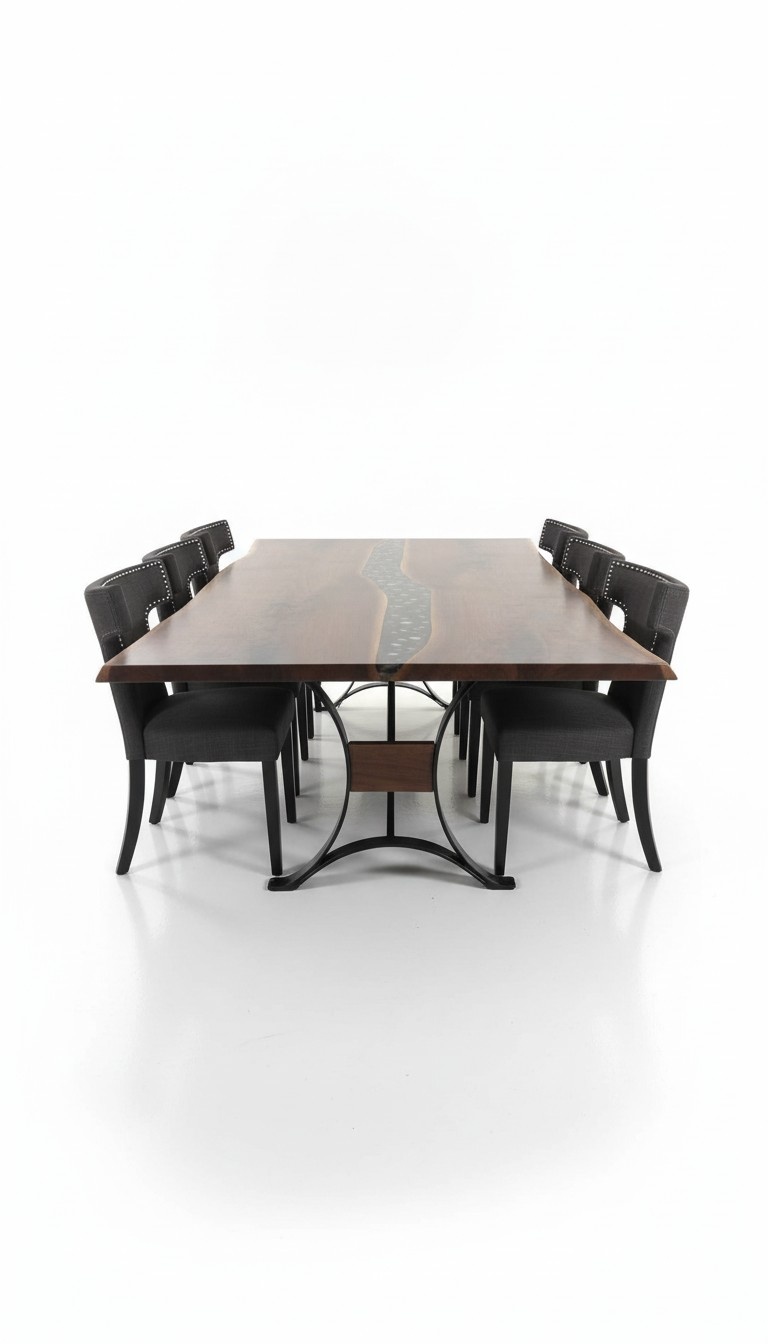 table dining table tables epoxy resin epoxy waterfall real wood solid furniture