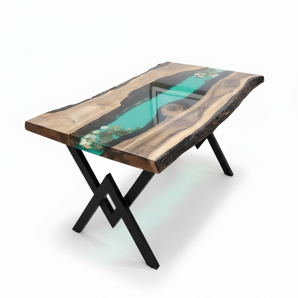 table dining table tables resin epoxy massive design furniture 200x100 real wood epoxy