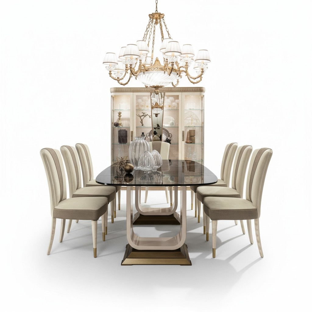 Table dining table wood dining room set 6x chair set chairs Lehn group Italy