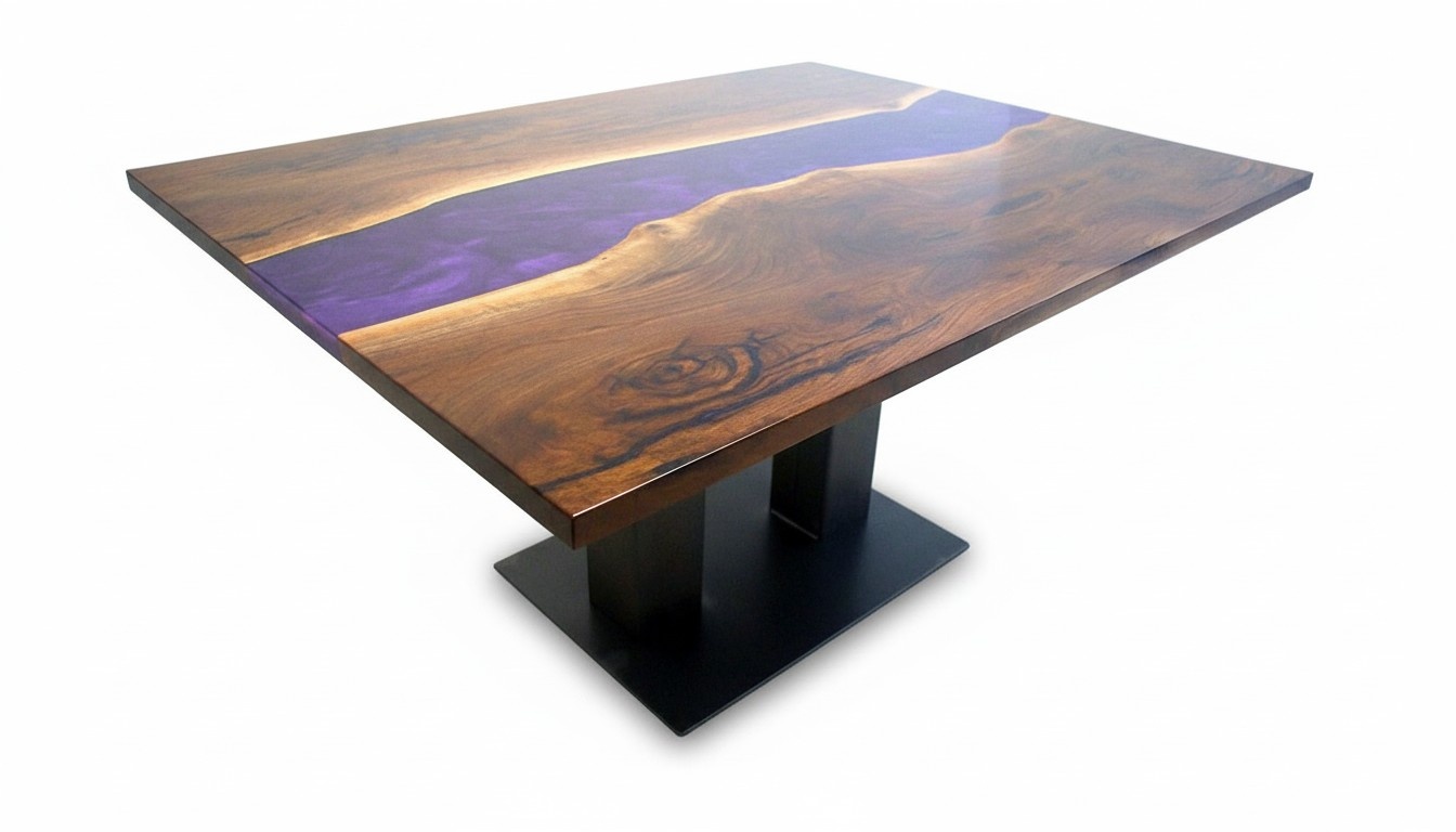 Table epoxy resin flow real wood price 1 sqm tables custom-made