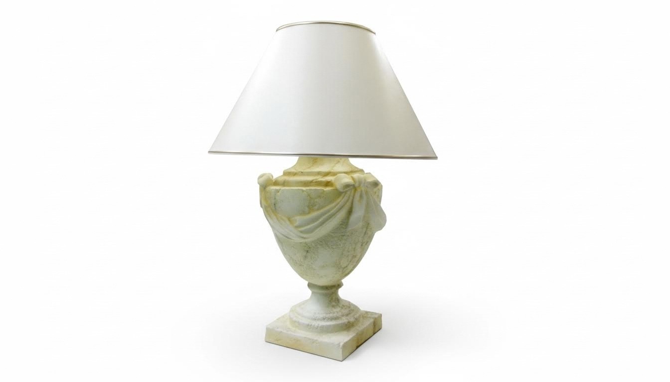 Antique vase design shade table lamp made of acrylic/stucco material, 60cm high
