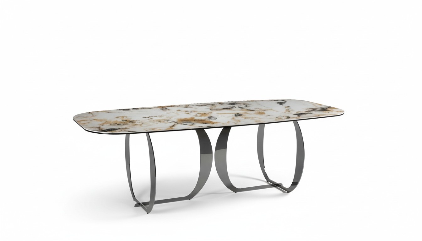 Table Luxurious dining table made of stainless steel Dining tables Dining tables Kitchen tables