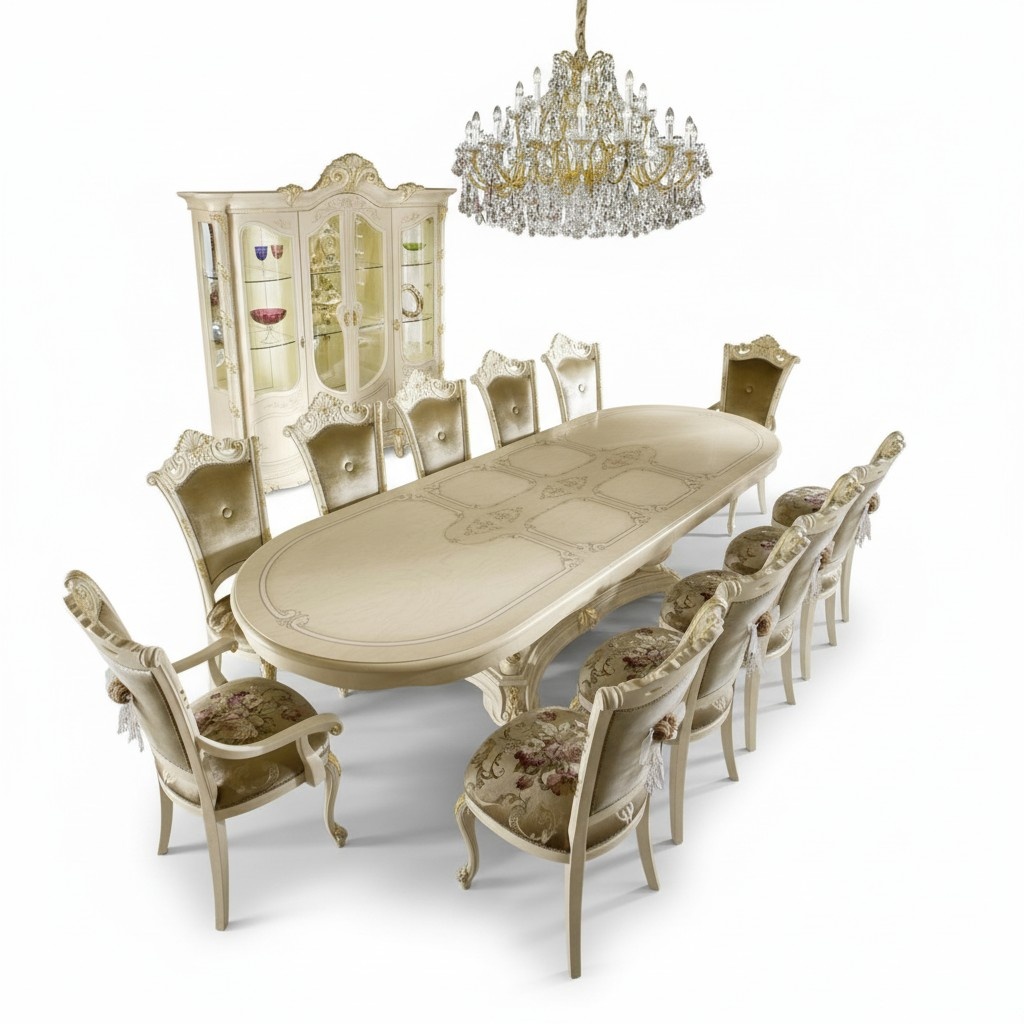 Table luxury dining table Italian design furniture furnishings tables solid wood
