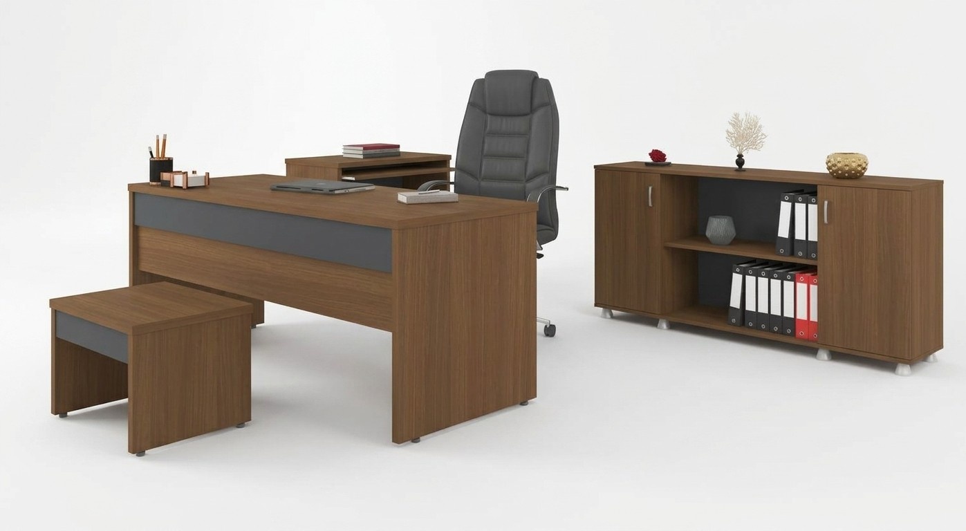 Table office study office furniture desks cabinets 3pcs