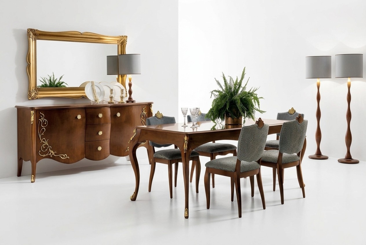 Table Real Wood Classic Baroque Antique Style Dining Table