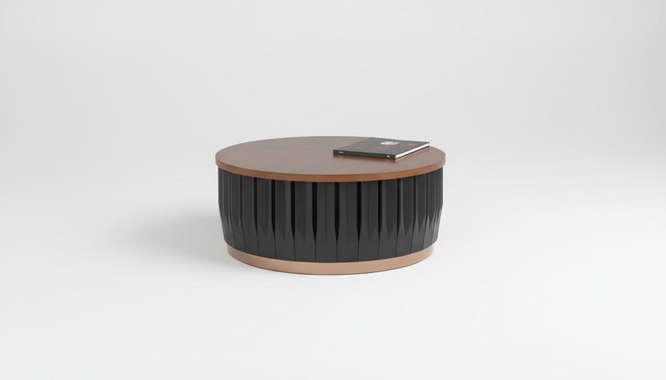 Table Wood Coffee Table Modern Design Black Tables Office Brown Furnishing New