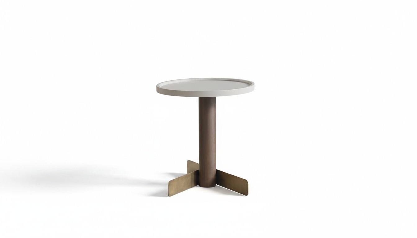 Side Table Living Room Furniture Designer Brown Stylish Wooden Table