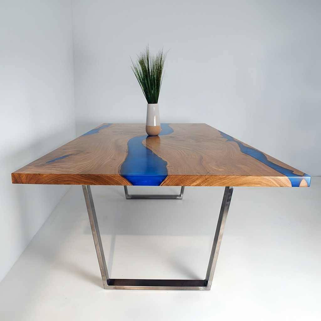 Tables dining table design table modern sea river furniture 220x90 epoxy resin ocean