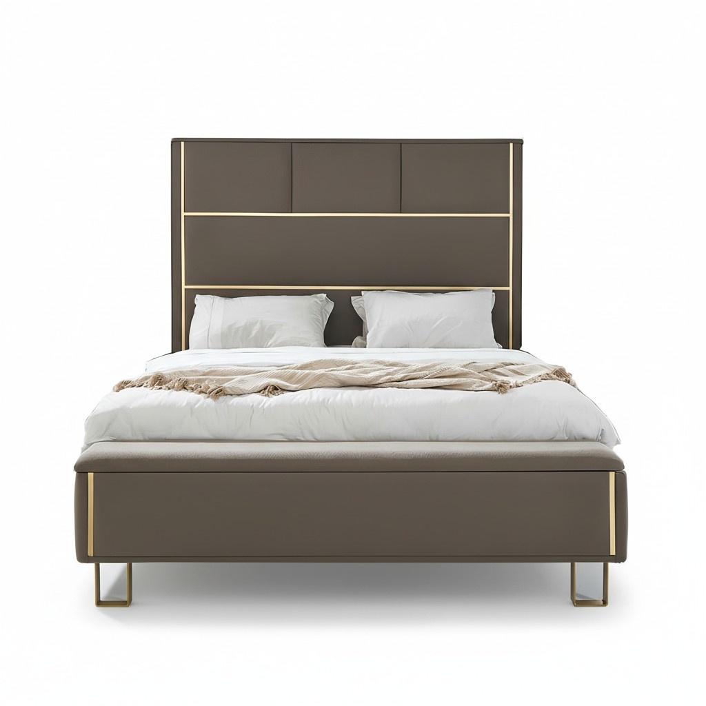 Taupe Upholstery Beds Double Bed Wood Bedroom Furniture Hotel Upholstery 180x200