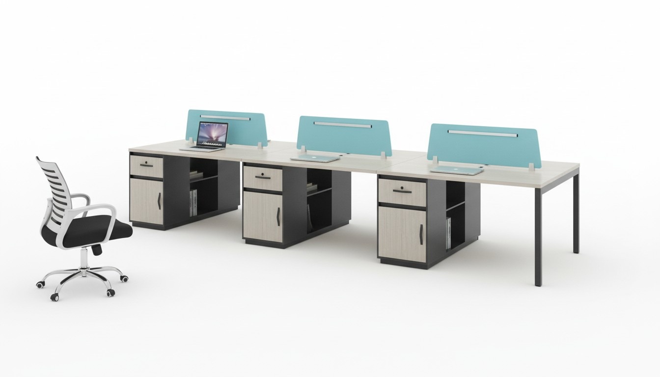 Team office table desk co-working communal desk for 6 people