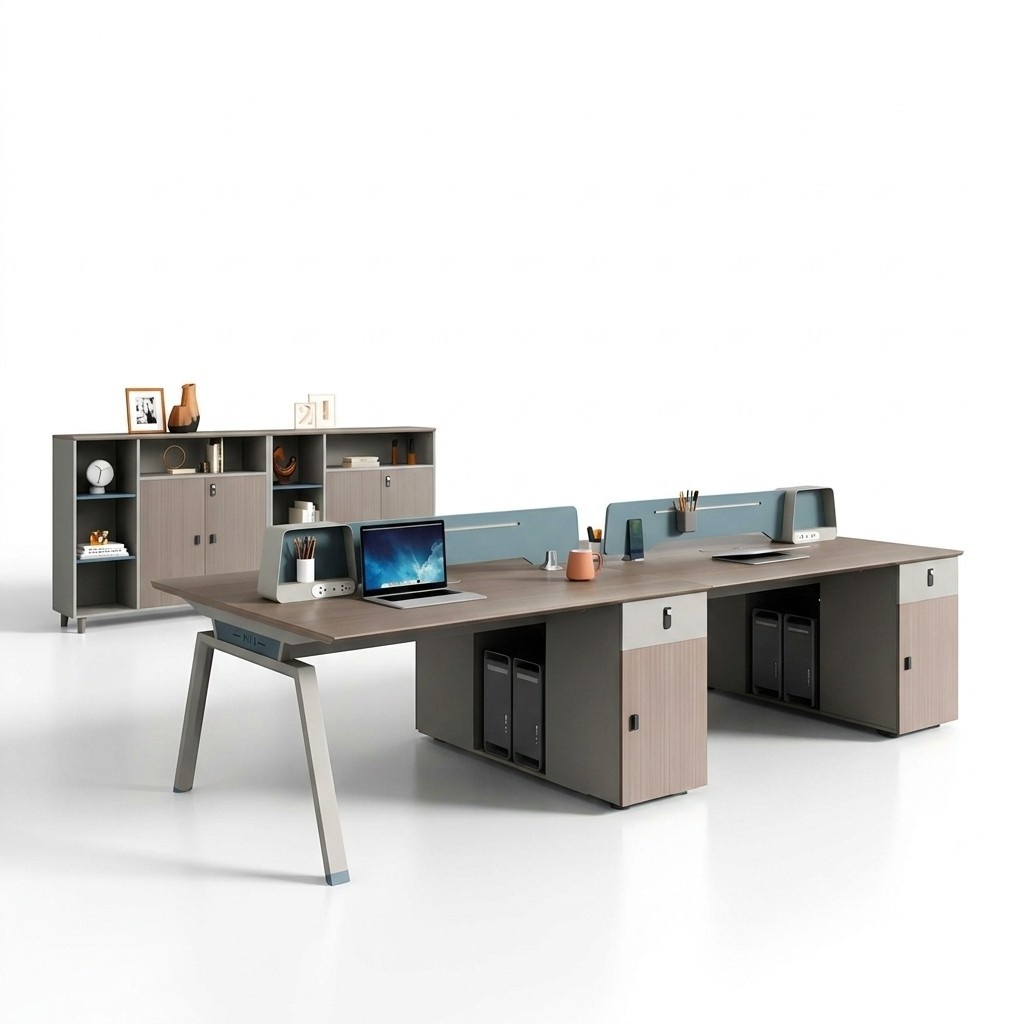 Team Desk Table Desks Office Furniture 240x120 + Filing Cabinet
