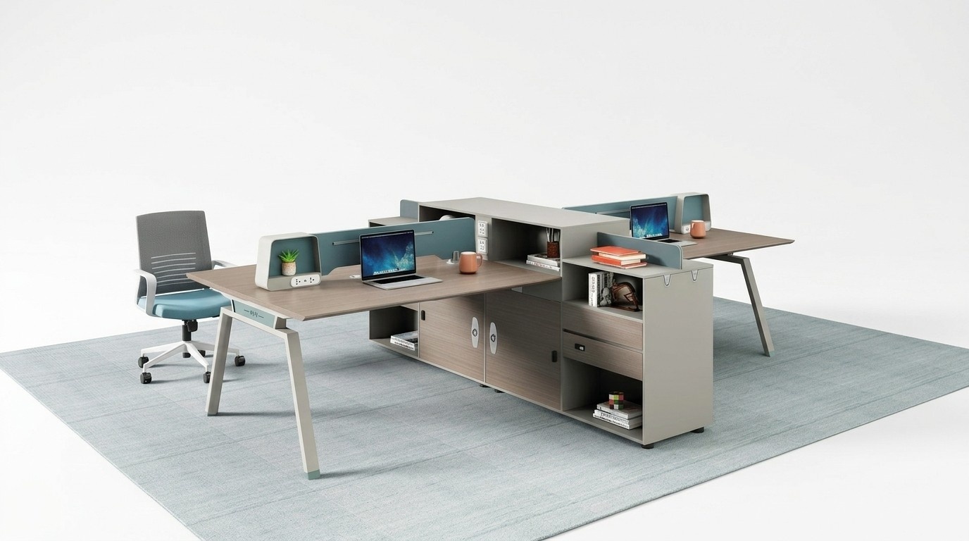 Team office table desk coworking communal desk for 4 people
