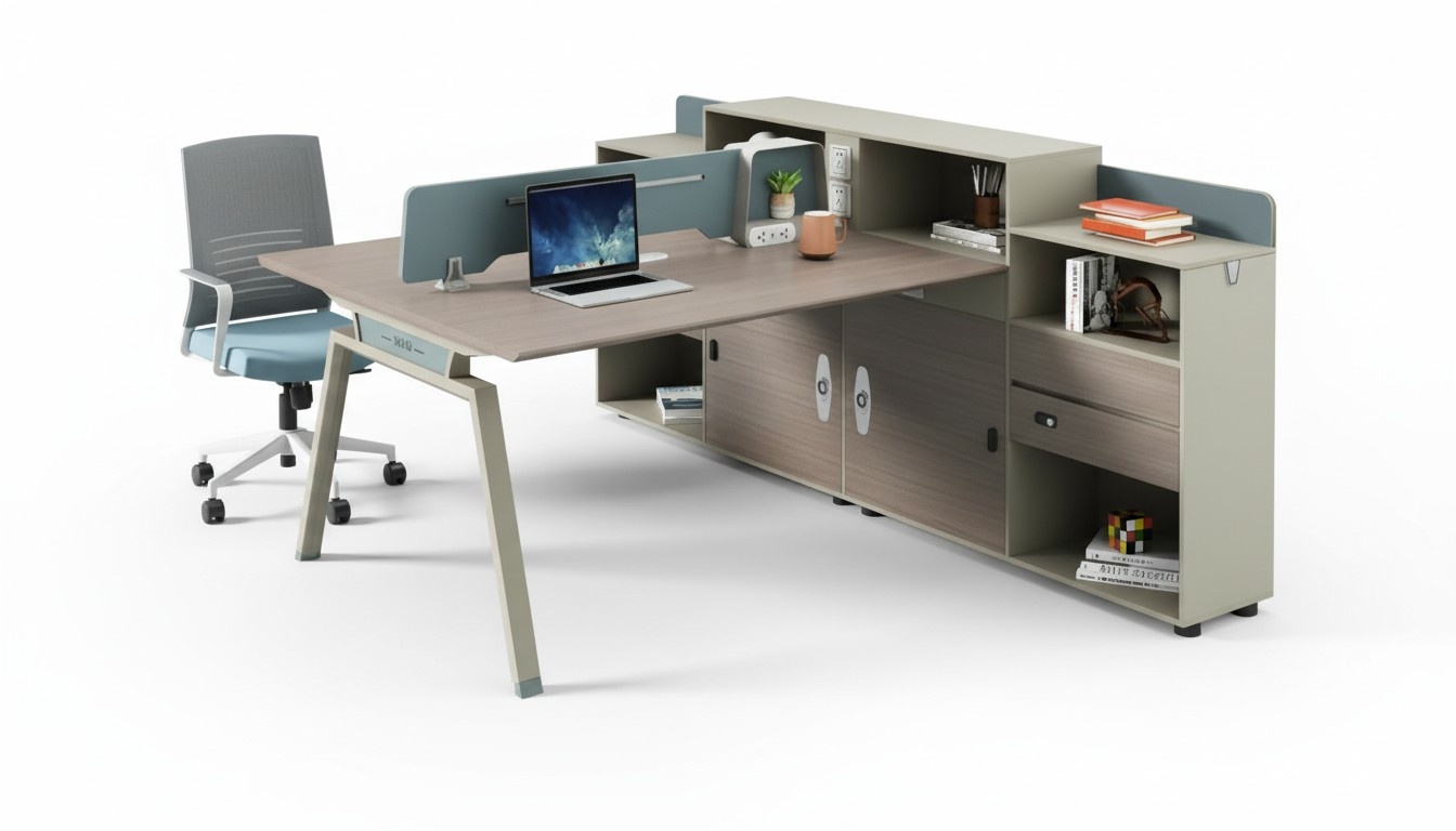 Team workspace office desk workstation co-working table desk system island