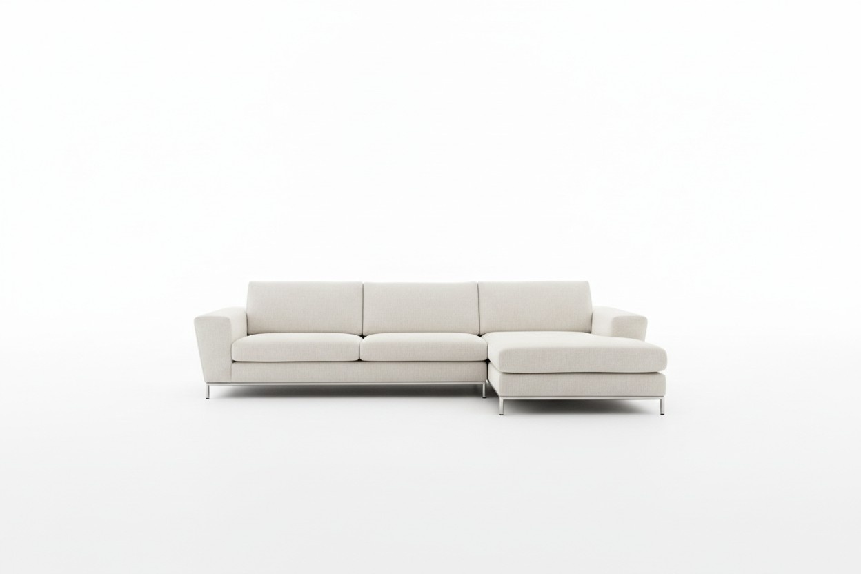 Textile Luxury Corner Sofa L-shaped Upholstery Modern White Seat Furniture Living Room Corner New