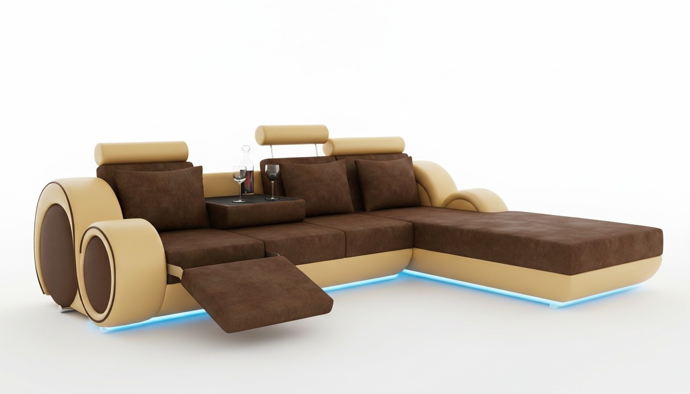 TEXTILE SOFA SET CORNER COUCH USB Custom Manufacturing LIVING LANDSCAPE SOFA SET