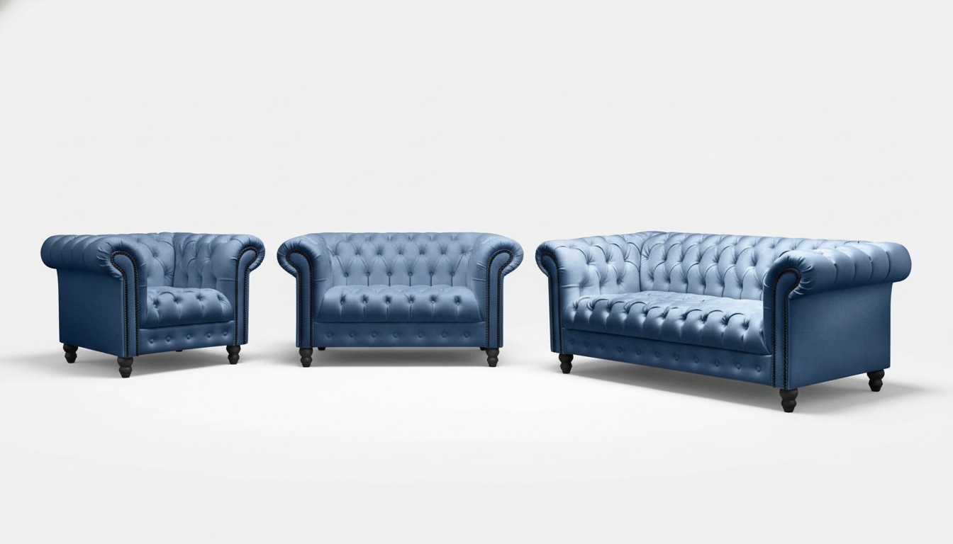 Three Seater Chesterfield Sofa Couch Upholstery Luxury Furniture Fabric Couches Sofas New