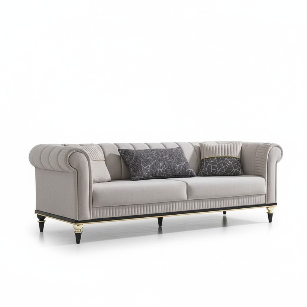 Three-Seater Comfort Sofa Couch Upholstered Furniture Living Room Sofas Couches