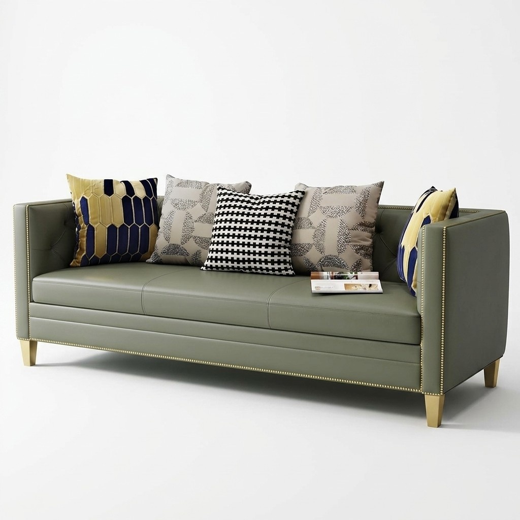 Three Seater Couch Upholstery Design Sofa Seat Sofas Room Blue Chesterfield Leather