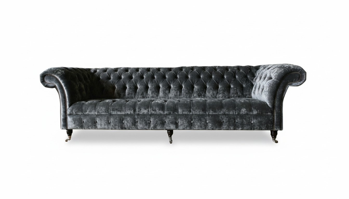 Three-seater couch upholstered design sofa modern 4-seater living room furniture 240cm seating