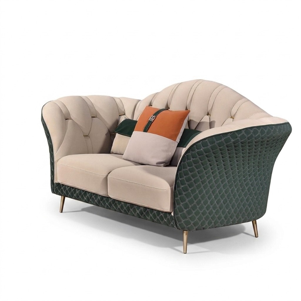 Three-seater Italian style furniture sofa modern leather sofa couch.