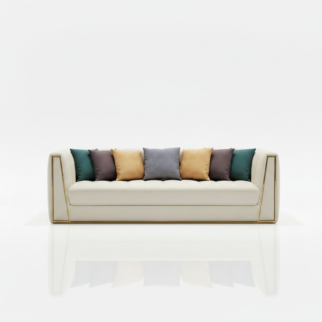 Three Seater Living Landscape Modern Sofa 3 Seater Leather Sofa Designer Couch Leather