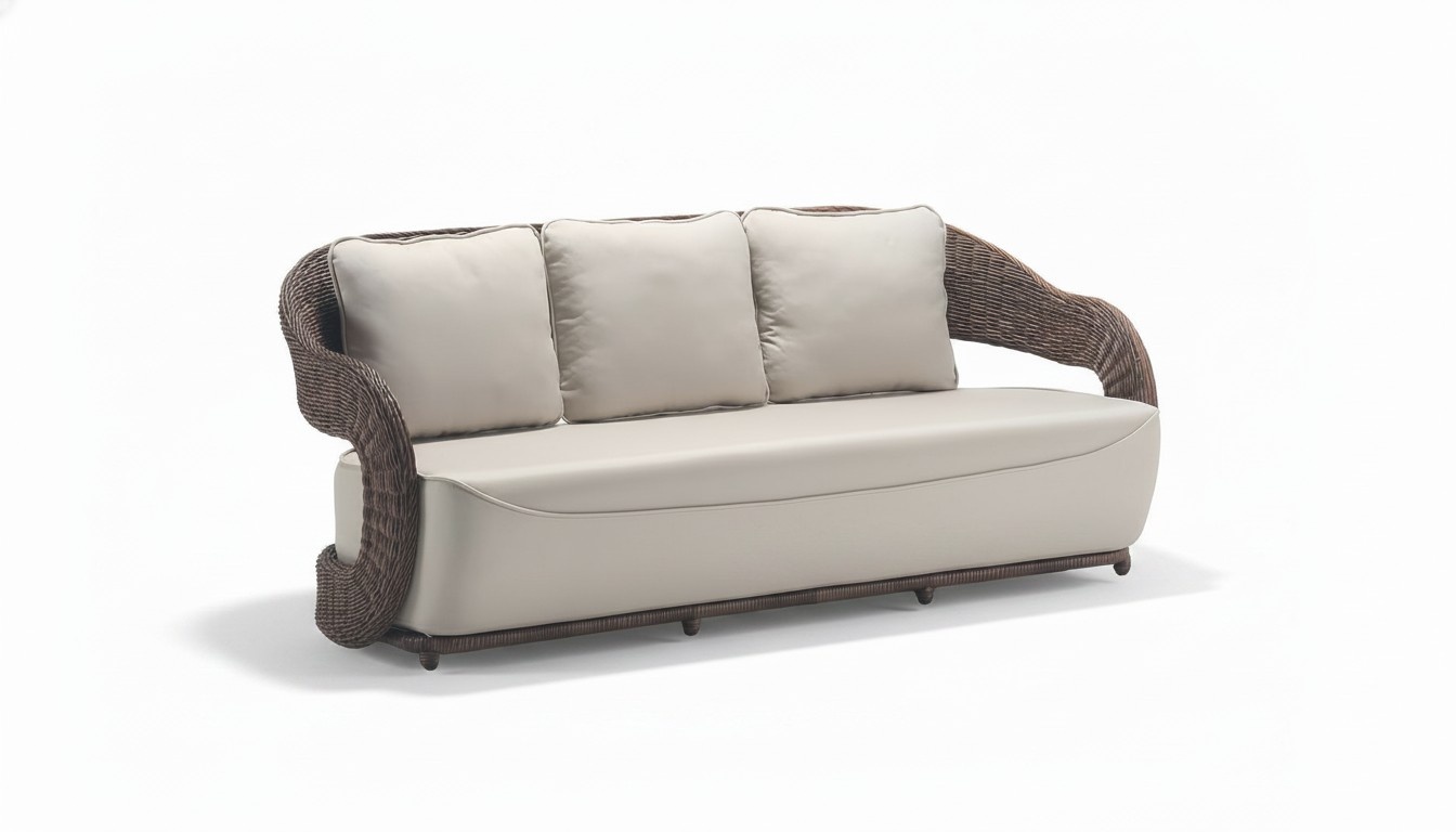 Three-seater rattan furniture lounge garden terrace sofa furniture balcony couch