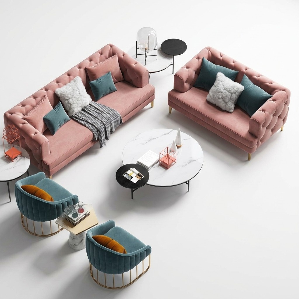 Three Seater Relax Seat Design Couch Lounge Sofas Textile Sofa 3 Seater Velvet Sofa